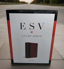 ESV Large Print Brown/Cordovan TruTone Portfolio Design STUDY BIBLE NEW IN BOX