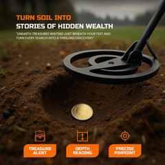 Metal Detector for Adults, Professional Waterproof Gold & Silver Detector, Recha