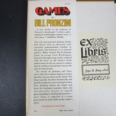 Games Bill Pronzini 1976 Suspense Thriller G. P. Putnam’s Sons HCDJ