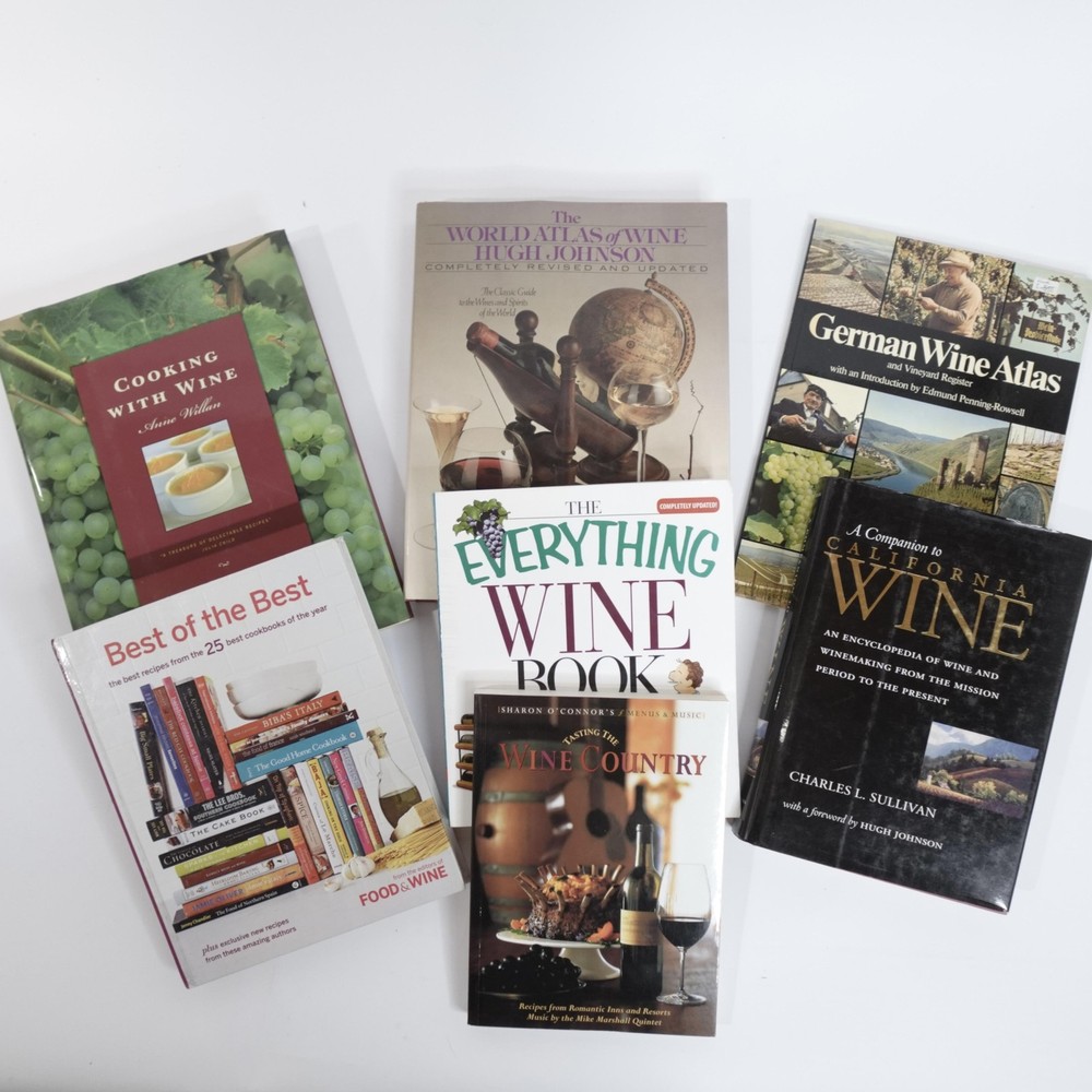Wine Lover Book Lot World Atlas Wine Country Cooking California German 7 Books