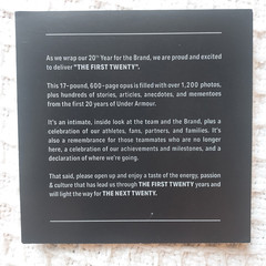 UNDER ARMOUR THE FIRST TWENTY YEARS – MASSIVE COFFEE TABLE BOOK – RARE