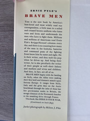 Brave Men, Ernie Pyle, HC/DJ, 1944 Facsimile Edition. War Correspondent View VG