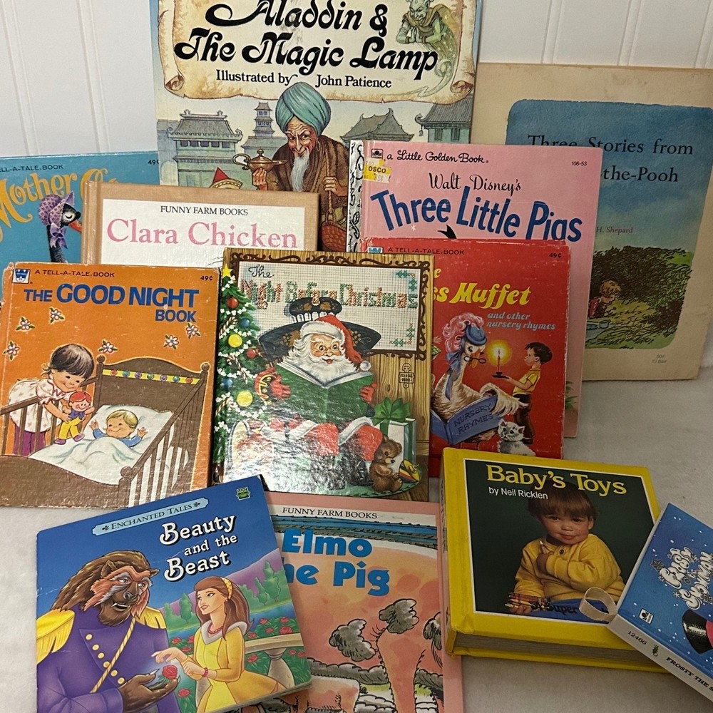 Vintage Childrens Books 11pc Disney Winnie Pooh Little Golden Tell-a-Tale Fair