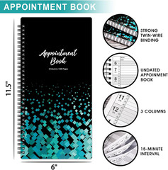 3 Column Appointment Book – Daily and Hourly Schedule Book with 200 Pages