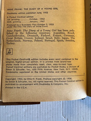 Diary of a Young Girl Anne Frank HCDJ Ex-Library Library Binding Pocket 1967