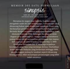 Memoir 305 Satu Permulaan (Book 1)Malay Non Fiction Self Help PTSD Anxiety Novel