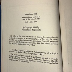 HC Autobiography of a Yogi PARAMHANSA YOGANANDA 9th Edition 1968 Spiritual Yoga