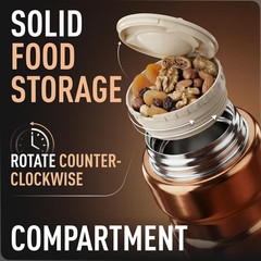Stainless Steel Thermo For Hot Food 17OZ with Folding Spoon, Vacuum Insulated Fo