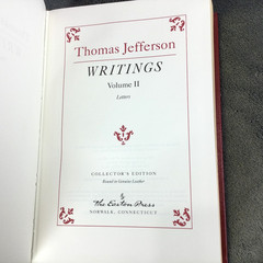 Thomas Jefferson Writings EASTON PRESS I & II Volumes 1 & 2 Red Leather Bound HC