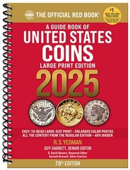 Whitman 2025 Red Book of US Coins LARGE PRINT CATALOG (Spiral) Reference Guide