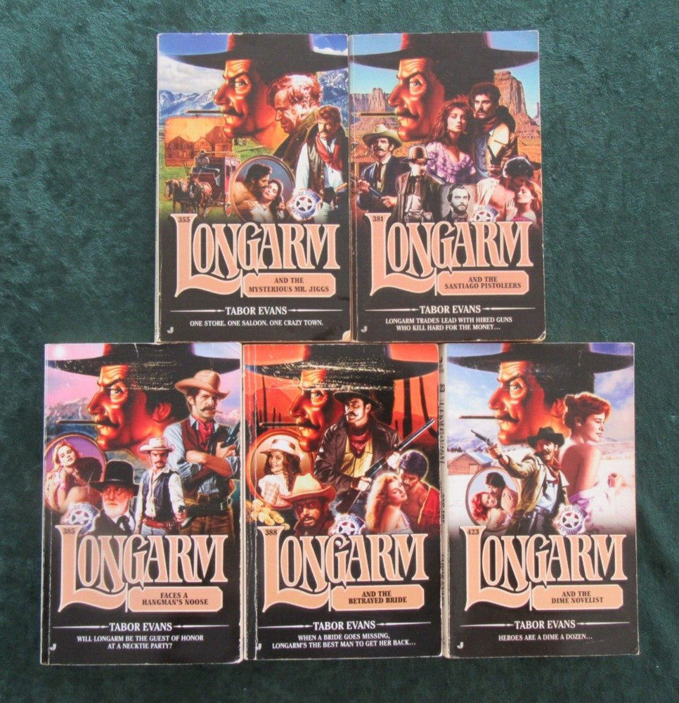 LOT OF 5 PB LONGARM WESTERN SERIES BY TABOR EVANS: #355, 381, 385, 388, 423