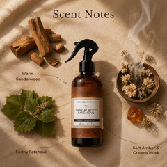 Odor Eliminating and Refreshing Linen and Room Spray, Sandalwood Patchouli, 16 O