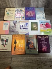 Huge Christian Book Lot of 25 Max Lucado Billy Graham Prayer Devotional Bible