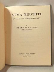 (2nd printing 1978 ltd. ed ,250) Atma-Nirvriti; Indian Hindu philosophy