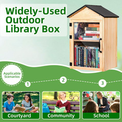 Outdoor Little Library Box – 2-Tier Weatherproof Wood for Community Sharing