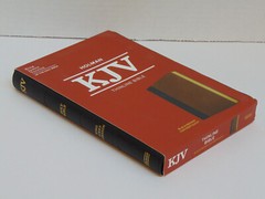 KJV Thinline Bible, Black/Brown Leather-Touch Cover, King James Version