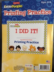 BENDON FISHER PRICE LITTLE PEOPLE PRINTING PRACTICE AGES 4-6 WITH 32 PAGES