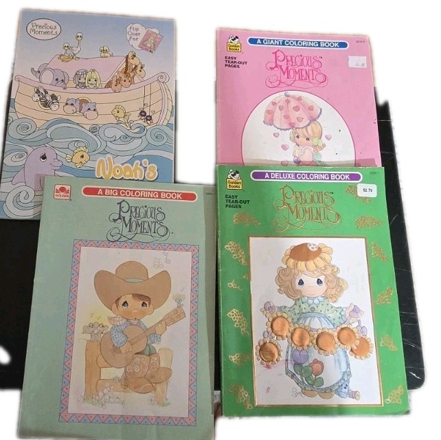 Vtg 4 Precious Moments Coloring Books Some Pages Are Colored Rare