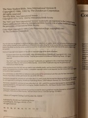 The Student Bible New International Version COPYRIGHT 1984
