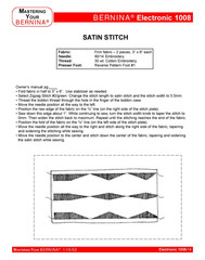 BERNINA 1008 Mastery Owners Workbook Manual – WIRE FIXED – TOUGH FRONT & BACK