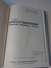 Clymer Harley Davidson Sportster Evolution 1991-1994 / M429 HARDBACK EX LIB