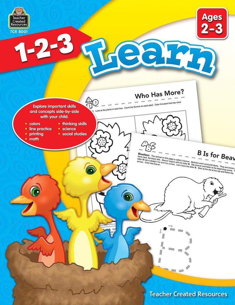 1-2-3 Learn, Ages 2-3 from Teacher Created Resources