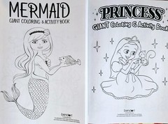 MERMAID & PRINCESS Giant Coloring & Activity Books 256 pages total BRAND NEW