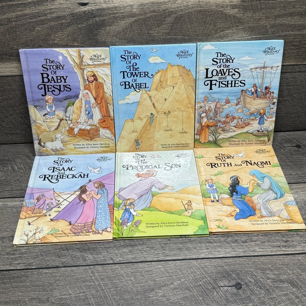 Lot of 6 An Alice in Bibleland Storybook HC Books Davidson Marshall 1980’s
