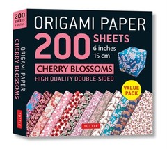 Origami Paper 200 Sheets Cherry Blossoms 6″ (15 CM): Tuttle Origami Paper: High-