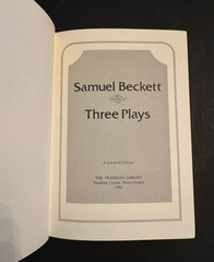 Samuel Beckett – Three Plays – Franklin Library Limited Edition, 1981
