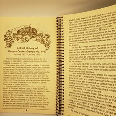 Oceana Center Grange Cookbook And Grange History 221 Pages