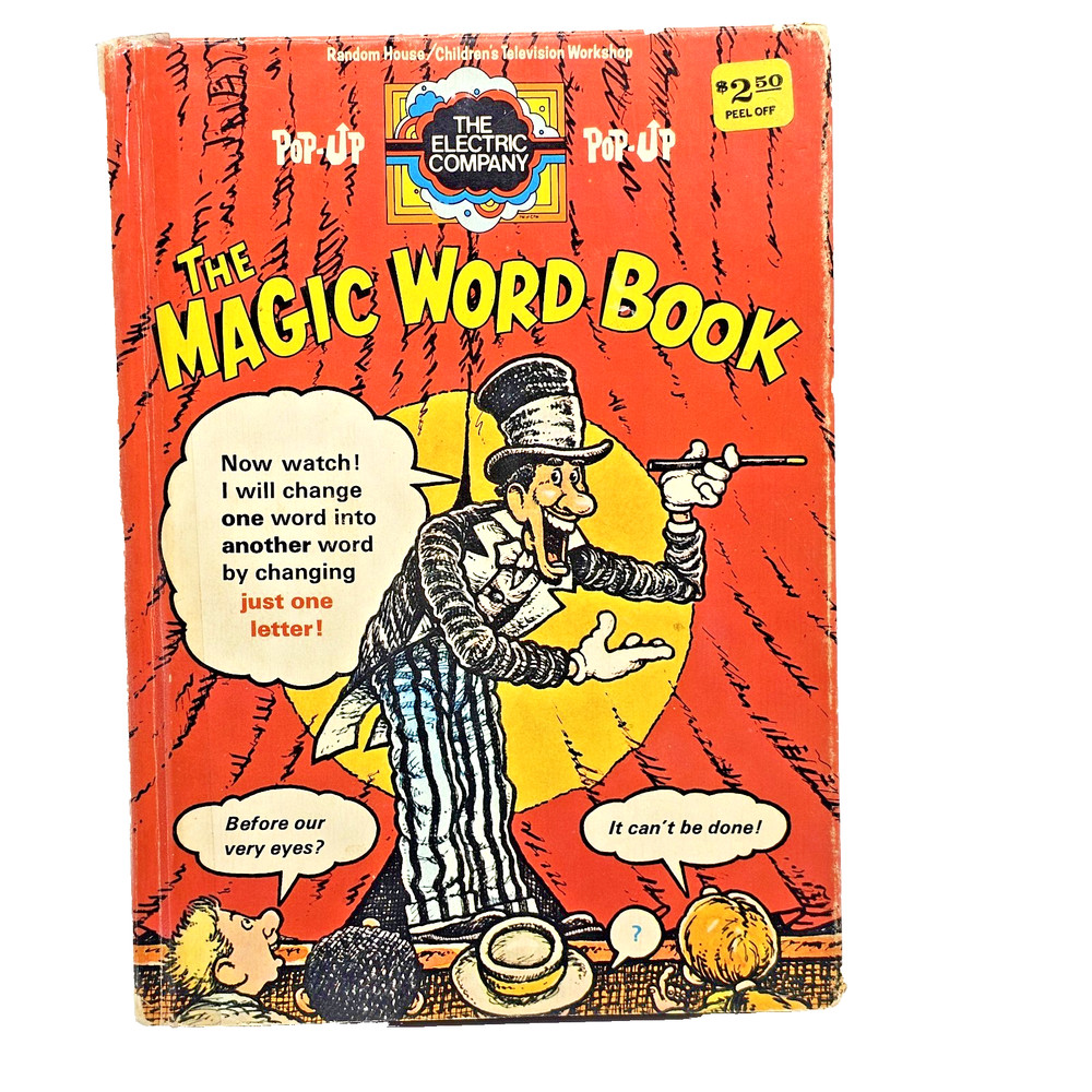 Vintage 1973 The Magic Word Book Pop-Up Electric Company Random House CTW