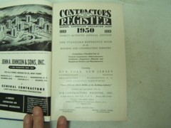 Contractors Register Building & construction New York New Jersey 1950 Book HB