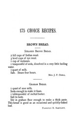 1887 175 Choice Recipes Vintage Cook Book 83 Pages