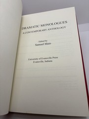 Dramatic Monologues : A Contemporary Anthology | Ed. Samuel Maio | 2009 #LikeNew