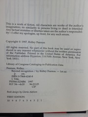*SIGNED* Beyond Recognition by Ridley Pearson (1997, First Edition Hardcover)